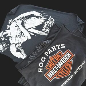 Deftones Harley Davidson Cut Tees Back Panels DIY Patch Bundle 3pc Blacks